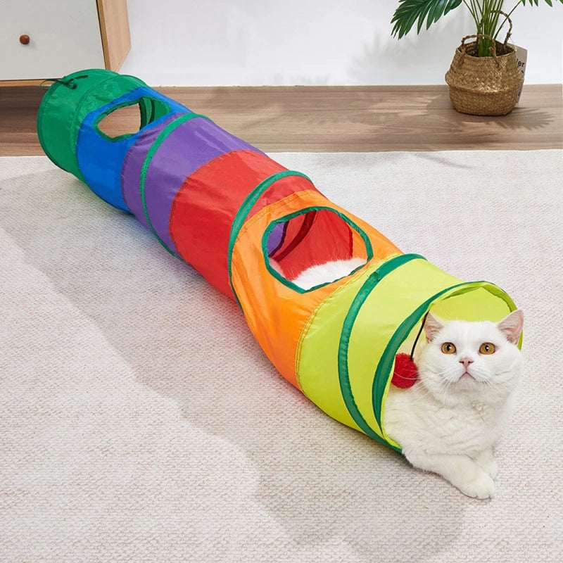 Tunnel Interactive Pliable pour chat- Jeu d'Exploration et d'Aventure
