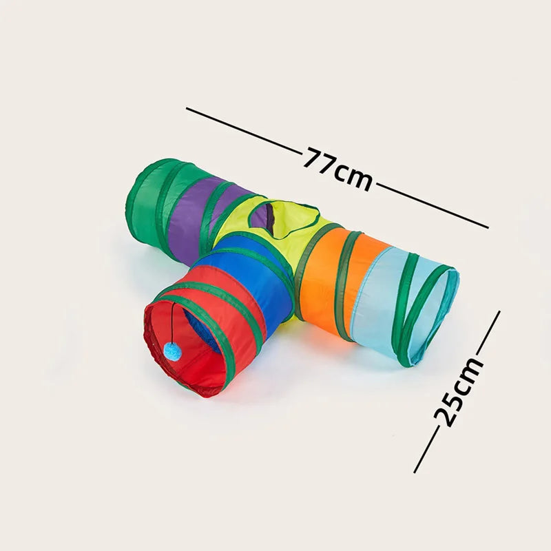 Tunnel Interactive Pliable pour chat- Jeu d'Exploration et d'Aventure