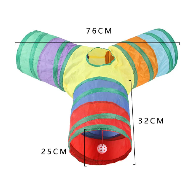 Tunnel Interactive Pliable pour chat- Jeu d'Exploration et d'Aventure