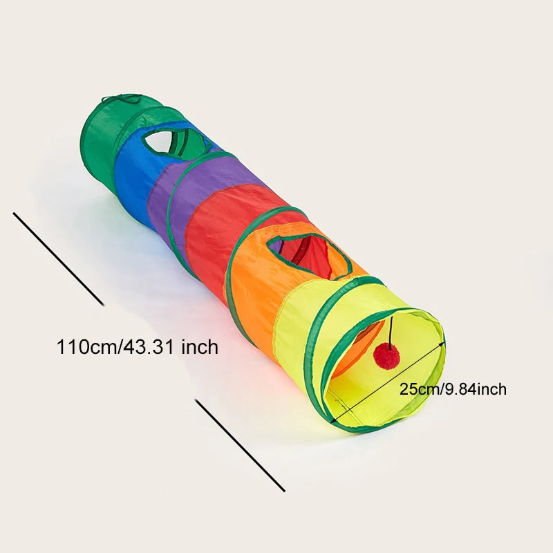 Tunnel Interactive Pliable pour chat- Jeu d'Exploration et d'Aventure