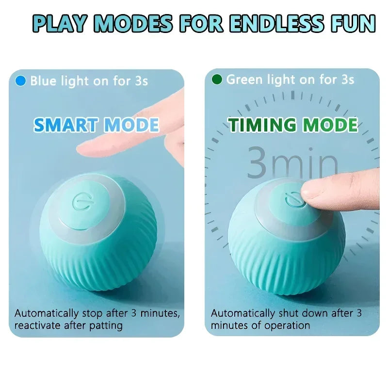 Balle Interactive Automatique pour Chat — Jouet Intelligent Rechargeable
