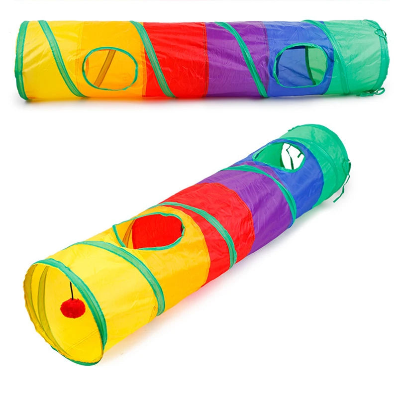 Tunnel Interactive Pliable pour chat- Jeu d'Exploration et d'Aventure