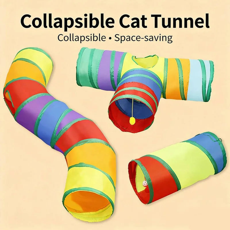Tunnel Interactive Pliable pour chat- Jeu d'Exploration et d'Aventure