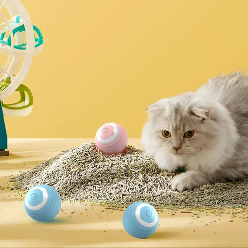 Balle Interactive Automatique pour Chat — Jouet Intelligent Rechargeable