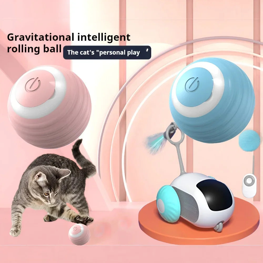 Balle Interactive Automatique pour Chat — Jouet Intelligent Rechargeable